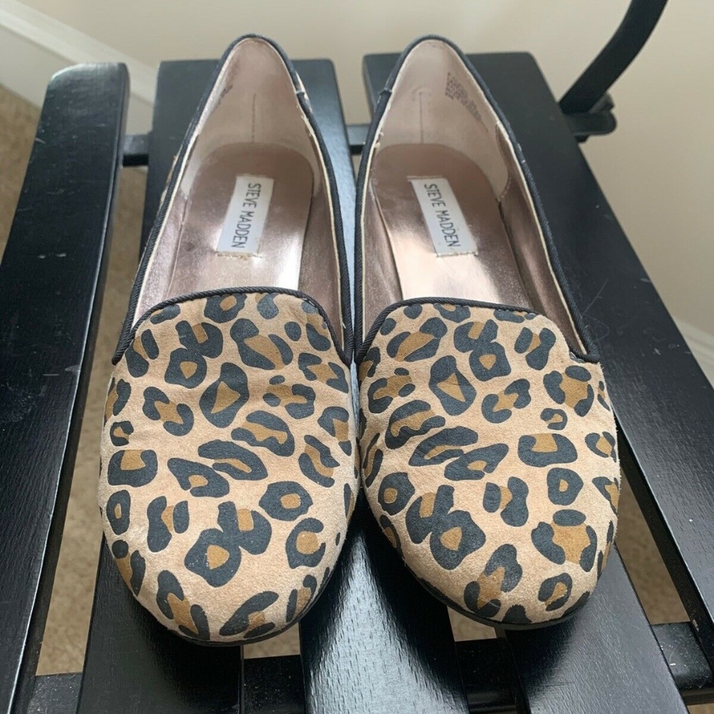 Steve Madden leopard print loafer shoes sz 6